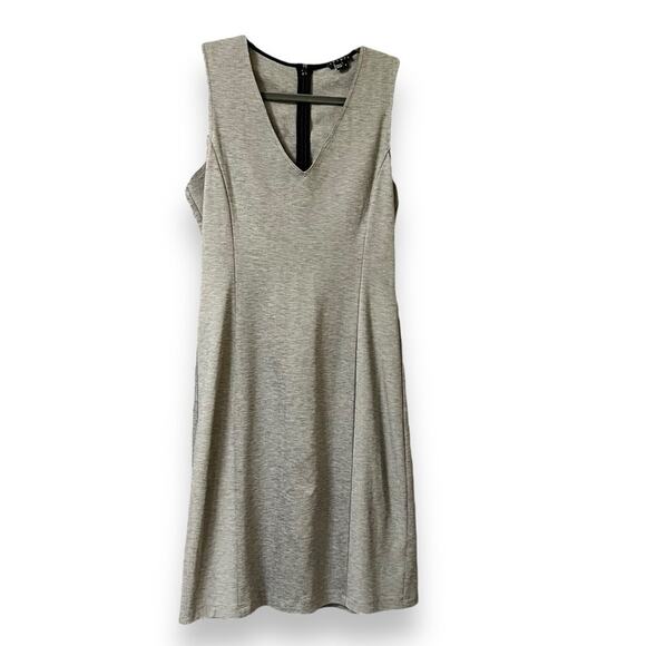 Theory Adoxa Sleeveless V-Neck Gray Dress - Picture 2 of 4